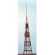 TV Broadcast Tower w/Assorted Station Numbers (Laser-Cut Wood Kit) -- 1` Square 2.5cm x 8` 20cm Tall, N, Blair Line 1516
