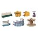 Funfair Set -- Kit - Includes 7 Structure Kits - Includes Motors for Rides, HO, Faller Gmbh 140460