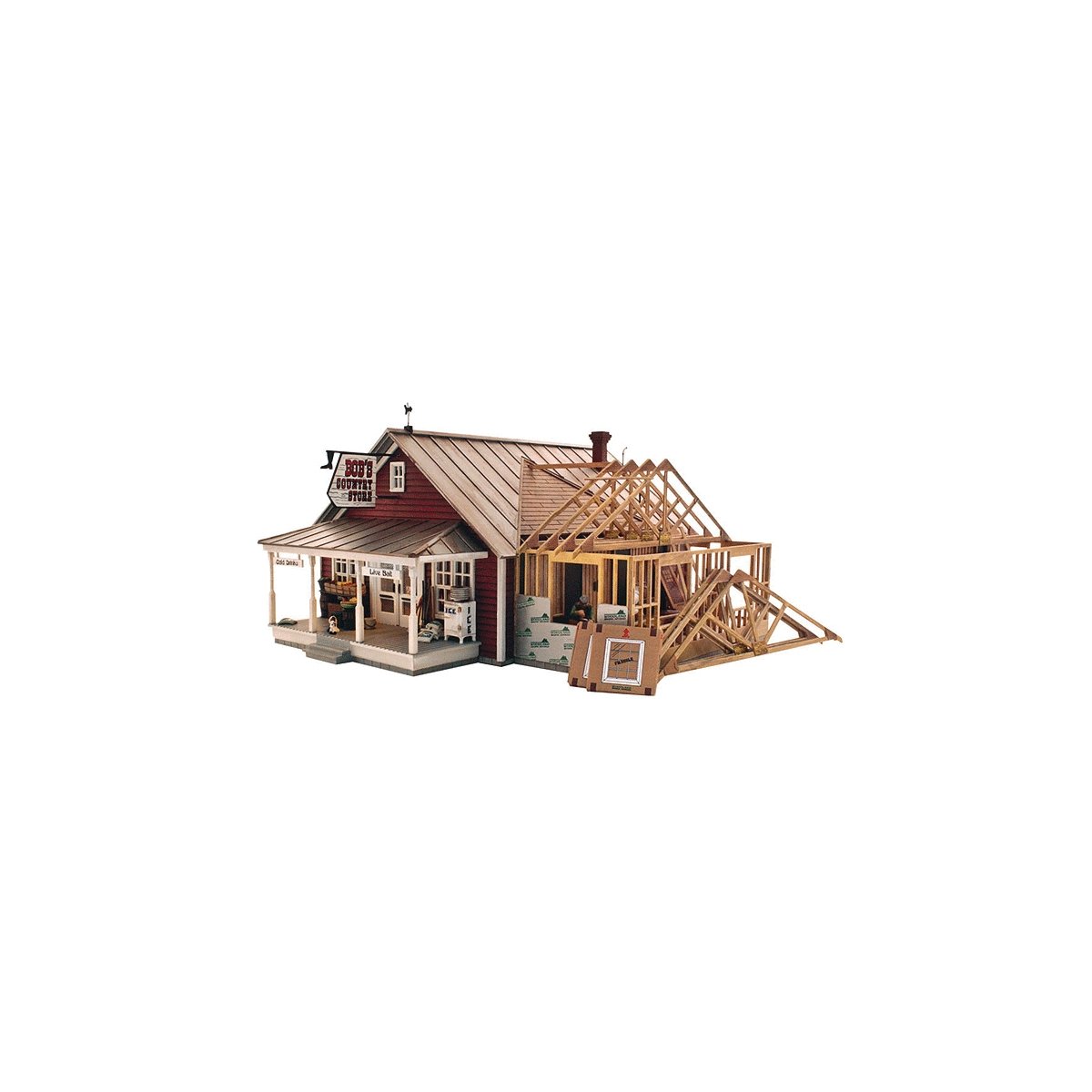 Country Store Expansion - Landmark Structures(R) -- Kit - 13-1/8 x 11′ 33.3 x 27.9cm, O, Woodland Scenics 5894