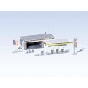 Gas Station w/Service Bay -- 6-1/4 x 3-5/8′ 15.8 x 9.6cm, HO, Faller Gmbh 130345
