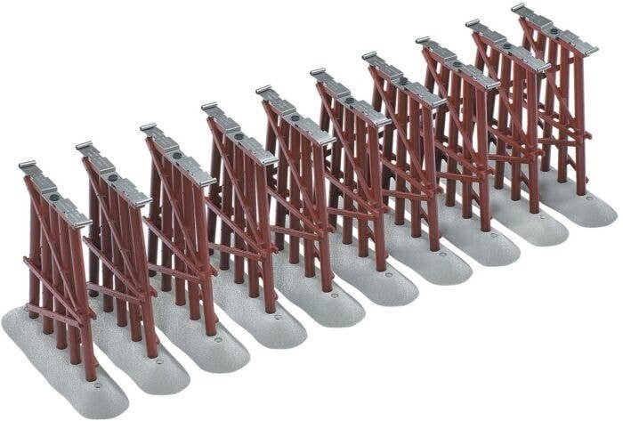 FasTrack Elevated Trestle -- 10 Pieces, All 5-1/2′ 14cm Tall, O, Lionel 612038