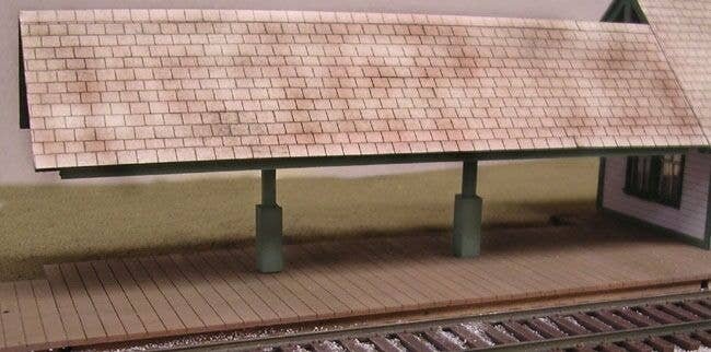 Flagstop Covered Platform -- Laser-Cut Wood Kit - 40 x 15 Scale Feet, O, B.T.S. 17401