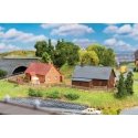 2 Village Houses -- Kit - Each: 2-11/16 x 2-1/2 x 1-9/16′ 6.8 x 6.3 x 4cm, N, Faller Gmbh 232184