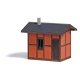Switchman`s Hut -- Laser-Cut Wood Kit - 2-1/16 x 1-11/16 x 1-15/16` 5.2 x 4.3 x 4.9cm, HO, Busch Gmbh & Co Kg 1621