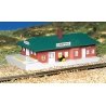 Passenger Station with Figure - Assembled -- 2-7/8 x 5-1/8′ 7.3 x 13cm, N, Bachmann Industries 45908
