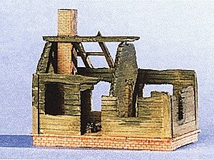 Military - Resin Structure Castings -- Destroyed Russian Farmhouse, HO, Trident Miniatures 99008