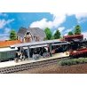 Roofed Platform w/Accessories -- 17-3/4 x 1-7/8′ 45 x 4.8cm, HO, Faller Gmbh 120192