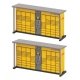 DHL Package Stations -- 2 x 1/2 x 1-1/16′ 5 x 1.2 x 2.7cm pkg(2), HO, Faller Gmbh 180281