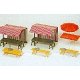 Market Stalls & Sunshades, HO, Preiser Kg 17500