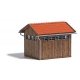 Wooden Restroom -- Kit - 2-3/8 x 2 x 1-3/4′ 6 x 5 x 4.4cm, HO, Busch Gmbh & Co Kg 1586