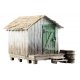 Wood Shack - Built-&-Ready(R) Landmark Structures(R) -- Assembled - 1-15/32 x 1 x 1-3/8′ 3.7 x , HO, Woodland Scenics 5058
