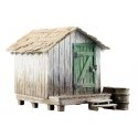 Wood Shack - Built-&-Ready(R) Landmark Structures(R) -- Assembled - 1-15/32 x 1 x 1-3/8′ 3.7 x , HO, Woodland Scenics 5058