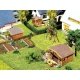 Set of 3 Summer Houses -- 1-1/4 x 1-13/32 x 3/4` - 27/32 x 13/16 x 11/16` & 1 x 27/32 x 11/16`, N, Faller Gmbh 232209