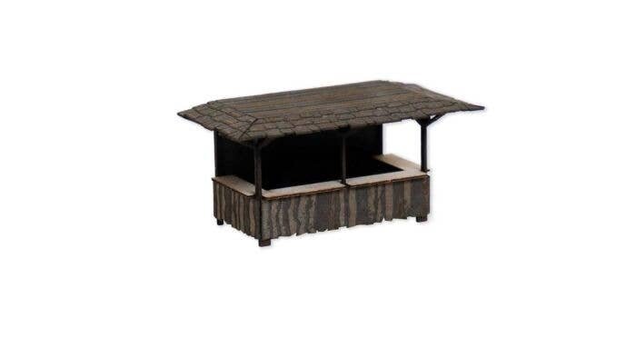 Middle Ages Stand - Laser-Cut Kit -- 2-9/16 x 1-1/4 x 1-1/4′ 6.5 x 3.2 x 3.2cm, HO, Noch Gmbh & Co 14384