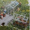 Greenhouses - Kit -- Each measures: 1-9/16 x 1 x 1-1/4′ 4 x 2.5 x 3.1cm pkg(2), HO, Busch Gmbh & Co Kg 1400
