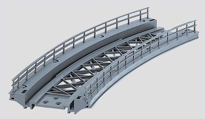Bridge Ramp - Radius 14-3/16′ 360mm -- Fits K or M Track, HO, Marklin, Inc 7267