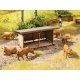 Cattle Shed - Laser-Cut Minis -- Laser-Cut Kit - 2-7/16 x 1-5/8 x 1-3/16′ 6.2 x 4.2 x 3cm, HO, Noch Gmbh & Co 14379