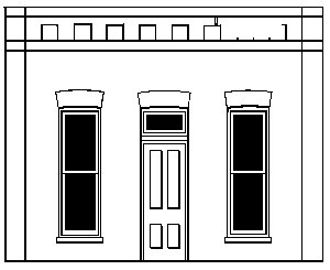 Modular Walls -- Rectangular Entry Door pkg(2), O, Design Preservation Models 90104
