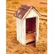 `One Holer` Outhouse Kit -- Peaked Roof, Positionable Doors for Ladies (Crescent Moon) & Gentlemen (Star, HO, B.T.S. 23005