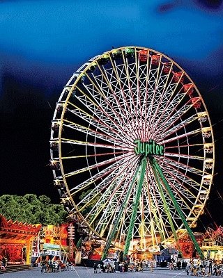 Jupiter Ferris Wheel with Motor -- Kit - 11-1/4 x 8-7/8 x 20-3/4′ 28 x 22 x 52cm, HO, Faller Gmbh 140470