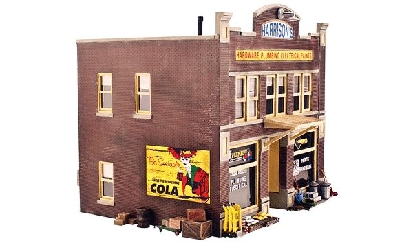 Harrison`s Hardware - Built-&-Ready Landmark Structures(R) -- Assembled - 6-5/8 x 8-3/8 x 8-1/2` , O, Woodland Scenics 5842