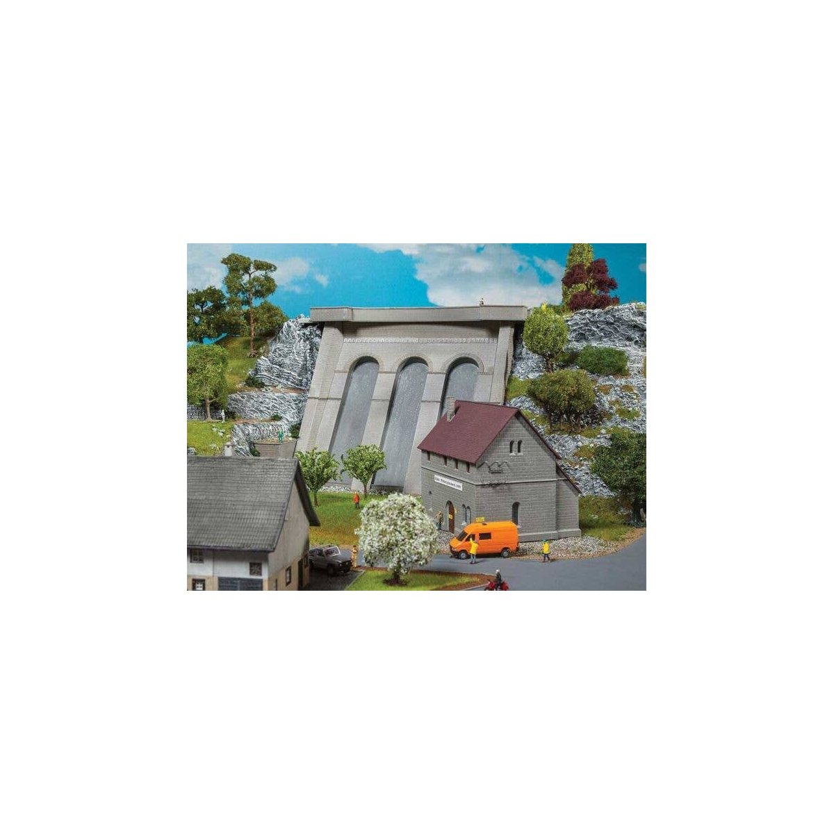 Power Station w/Dam -- Kit - 2 Separate Structures, HO, Faller Gmbh 130943