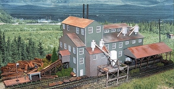 Long Valley Lumber Mill -- Kit - 10 x 6 x 6′ 25.4 x 15.2 x 15.2cm, N, The N Scale Architect 10004