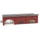 Brick Arcades with Shops, Interiors and Track Bed -- Kit - 14-1/8 x 5-7/16 x 3-13/16′ 35.8 x 13.8 , HO, Faller Gmbh 120571