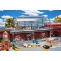 Double-Track Elevated Urban Train Station with Glass Train Shed -- Kit - 14-3/16 x 7-7/8 x 7-13/16′, HO, Faller Gmbh 120580