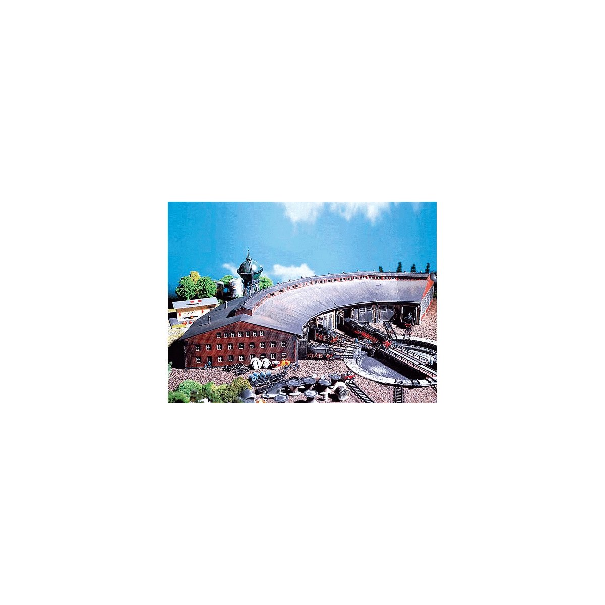 2-Stall Round House -- 8-11/16 x 8-1/4 x 3-15/16′ 22 x 21 x 10cm, N, Faller Gmbh 222118