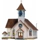 Community Church - Built & Ready Landmark Structures(R) -- Assembled - 5-1/4 x 6-13/16 x 7 3/8′ , HO, Woodland Scenics 5041