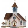 Community Church - Built & Ready Landmark Structures(R) -- Assembled - 5-1/4 x 6-13/16 x 7 3/8′ , HO, Woodland Scenics 5041