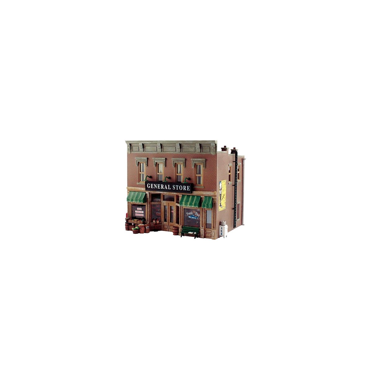 Lubener`s General Store - Landmark Structures(R) -- Kit - 9-13/32 x 8-3/4 x 7-1/2` 23.8 x 22.2 x, O, Woodland Scenics 5890