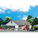 Aldi Supermarket South/North -- 10-1/2 x 7-3/16 x 3-3/8′ 26.6 x 18.4 x 8.6cm, HO, Faller Gmbh 130339
