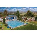 Action Set - Kit -- Leisure Swimming Pool, Pavilion & Playground, HO, Faller Gmbh 190136