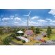 Sustainable Agriculture Set -- Kit - Wind Turbine, Shed with Solar Panels, Manure Pile, Silage Tank, HO, Faller Gmbh 190037