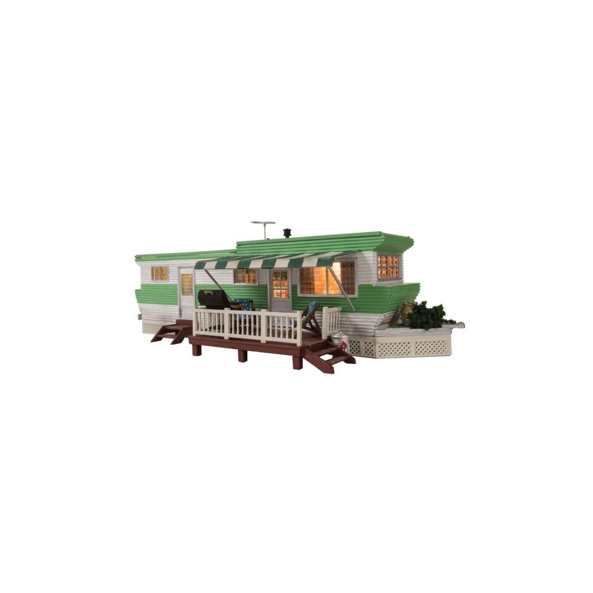 Grillin` & Chillin` Trailer w/Lights - Built-&-Ready(R) Landmark Structure(R) -- Assembled - 5-3, HO, Woodland Scenics 5060