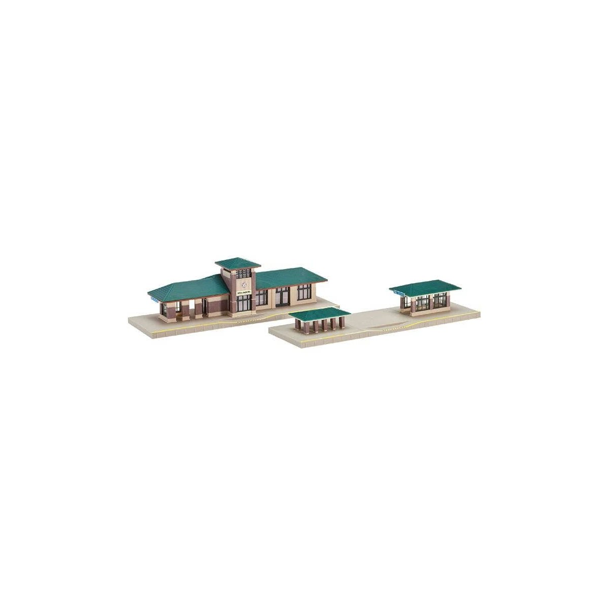 North American Suburban Station -- Kit - 9-11/16 x 3′ 24.6 x 7.6cm, N, Kato USA Inc 31650