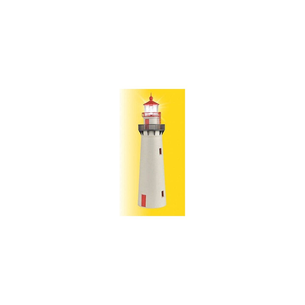 Lighthouse w/LED Beacon -- Kit - 2-1/4` 5.8cm Diameter, 8-3/4` 22.3cm Tall, HO, Kibri 39170