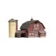 Old Weathered Barn - Built-&-Ready(R) Landmark Structures(R) -- Assembled - 3-3/16 x 4-1/4 x 2-11, N, Woodland Scenics 4932