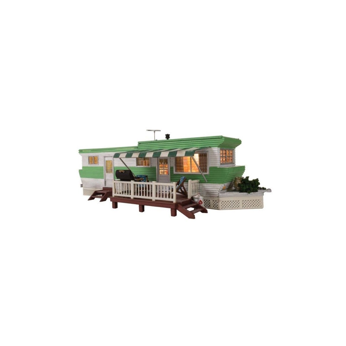 Grillin` & Chillin` Trailer with Lights - Built-&-Ready(R) Landmark Structure( -- Assembled - 3-3, N, Woodland Scenics 4950