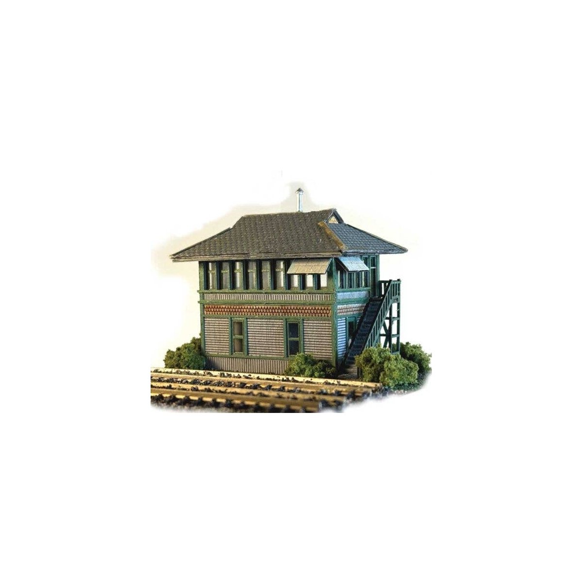 Kansas City Terminal Railway Tower 2 -- Laser-Cut Kit - 2-3/4 x 1-1/4 x 2-1/4′ 7 x 3.2 x , N, The N Scale Architect 10075