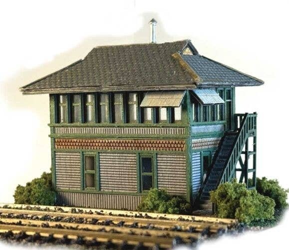 Kansas City Terminal Railway Tower 2 -- Laser-Cut Kit - 2-3/4 x 1-1/4 x 2-1/4′ 7 x 3.2 x , N, The N Scale Architect 10075