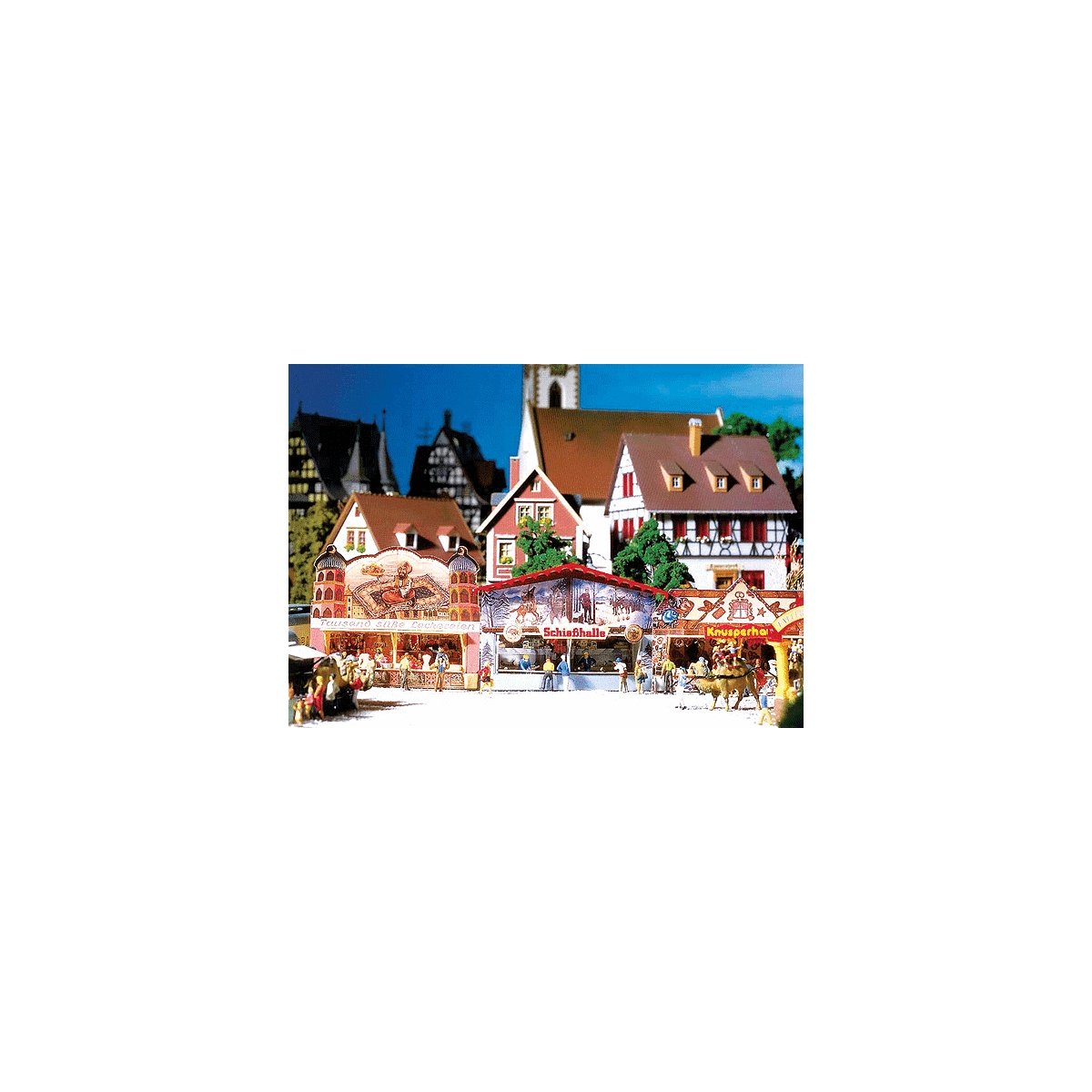 Midway Game Booths -- 3-7/8 x 1-1/4′ 9.6 x 3.2cm, HO, Faller Gmbh 140320