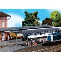 Covered Platforms - Weathered Model -- 14-3/8 x 3-1/4 x 2-3/8′ 36 x 5.6 x 6cm, HO, Faller Gmbh 120204
