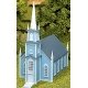 19th Century Church - Kit -- 9-1/2 x 4-3/4 x 10-3/4′ 23.8 x 11.9 x 26.9cm, HO, Atlas Model Railroad Co. 708