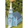 19th Century Church - Kit -- 9-1/2 x 4-3/4 x 10-3/4′ 23.8 x 11.9 x 26.9cm, HO, Atlas Model Railroad Co. 708