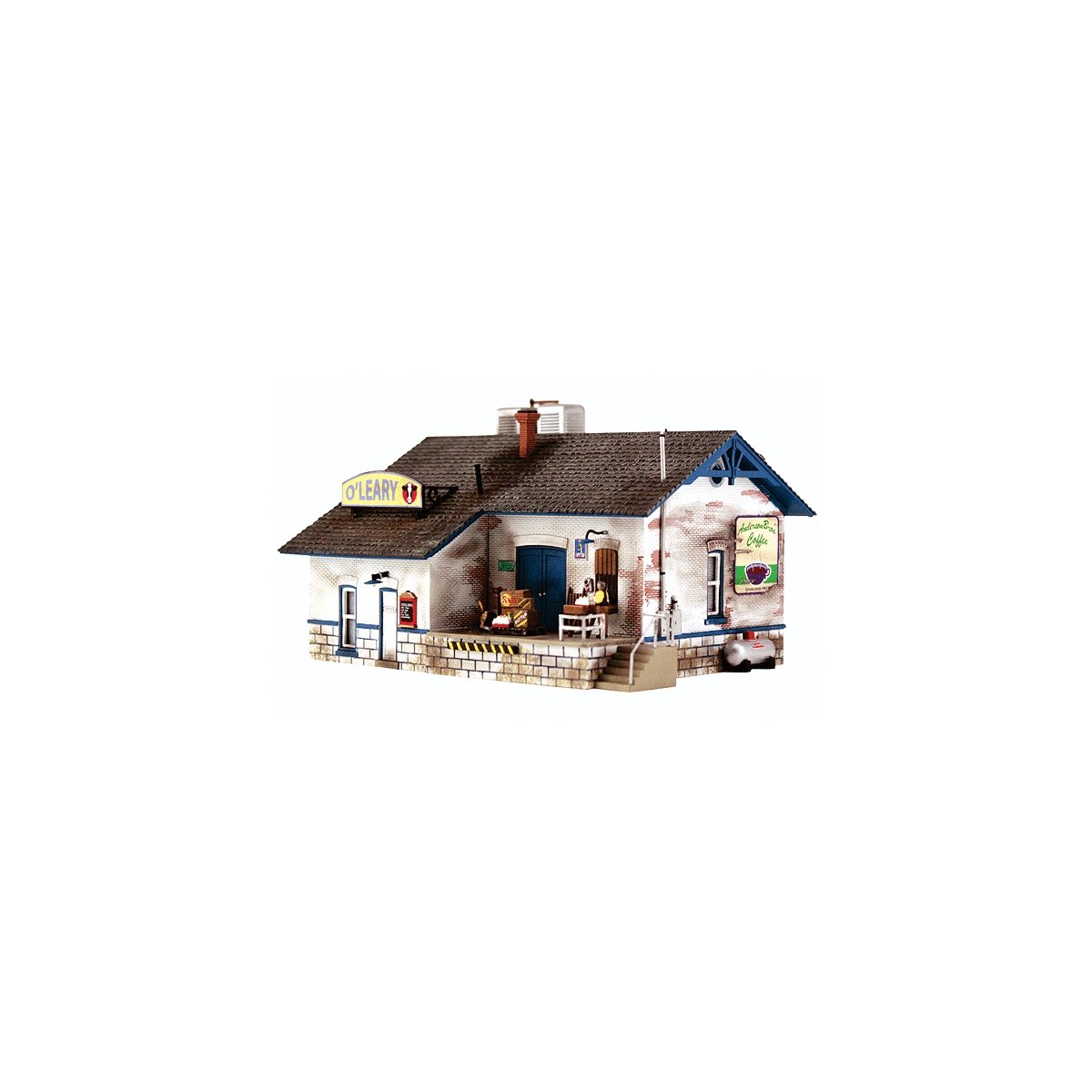 O`Leary Dairy Distribution Landmark Structures(R) -- Kit - 6-3/8 x 4-11/16` 16.1 x 11.9cm, HO, Woodland Scenics 5185