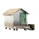 Wood Shack - Built-&-Ready(R) Landmark Structures(R) -- Assembled - 3-7/16 x 1-3/4 x 2-1/2′, O, Woodland Scenics 5858