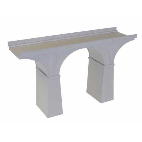 Double-Track Concrete Viaduct -- 18 x 5-1/4′ cm, Variable Height, HO, Atlas Model Railroad Co. 70000224